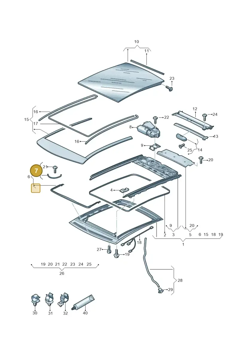 8X0898955A — Audi RS3 Limousine (2017-2020) diagram 745877000, position 7