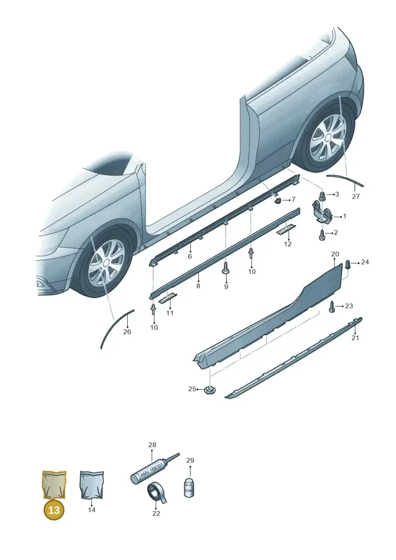 8X0898956 — Audi A1 Sportback (2010-2015) diagram 708853100, position 13