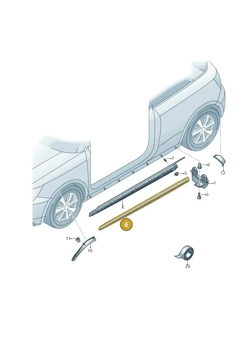 8XA853860GRU — Audi A1 Sportback (2014-2018) diagram 792853200, position 6