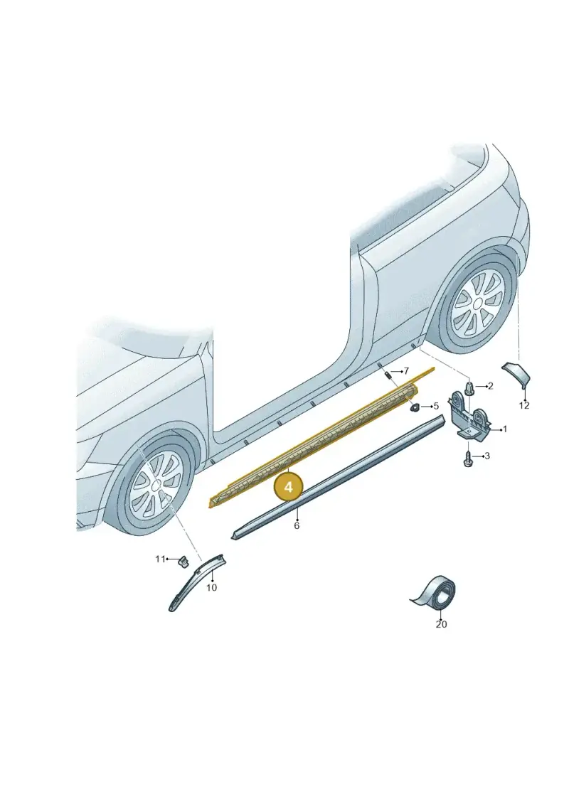 8XA854536A — Audi A1 Sportback (2014-2018) diagram 792853200, position 4