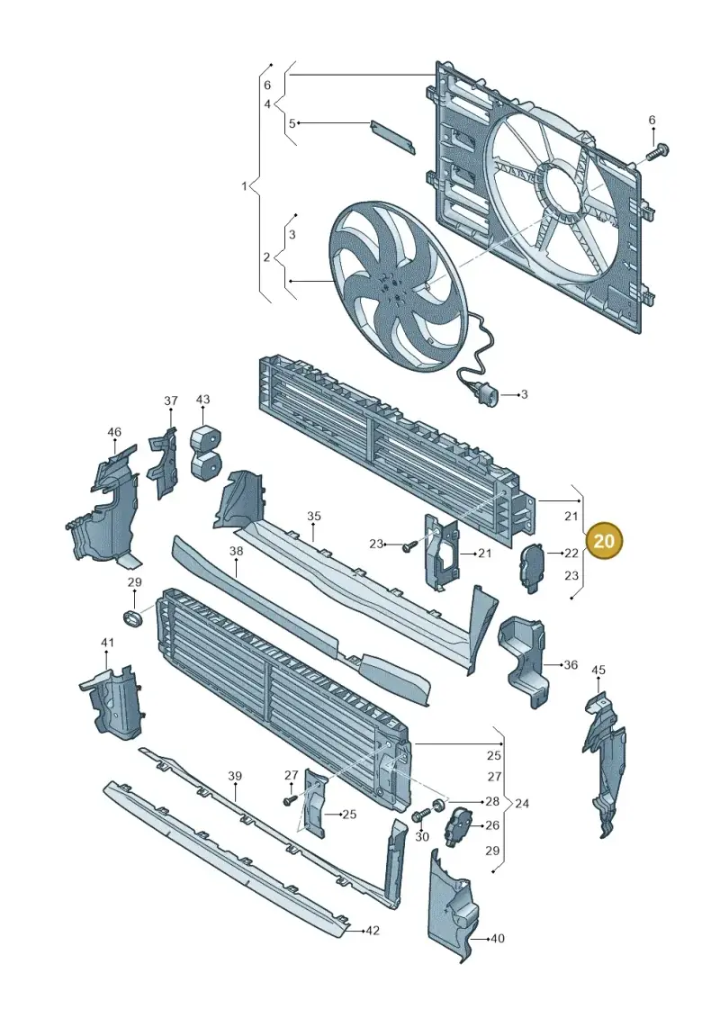 8Y0121223A — Audi A3 Sportback (2019-2025) diagram 596121965, position 20