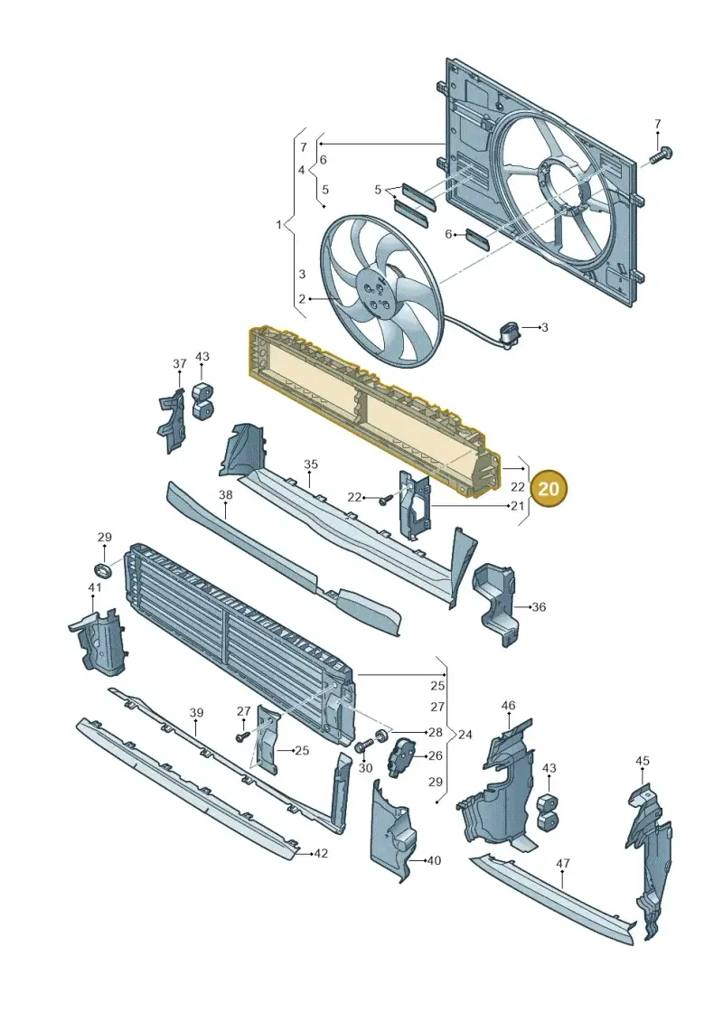 8Y0121223A — Audi A3 Sportback (2019-2025) diagram 596121910, position 20