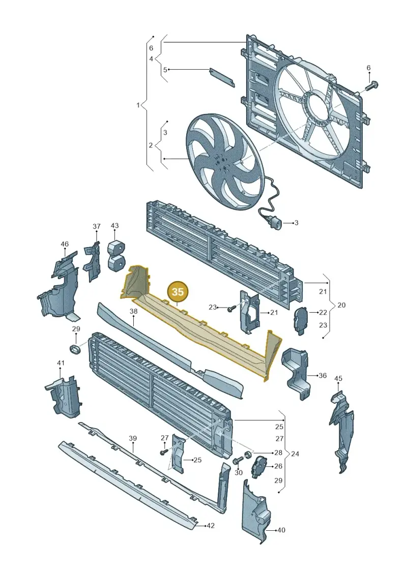 8Y0121282 — Audi A3 Sportback (2019-2021) diagram 596121965, position 35