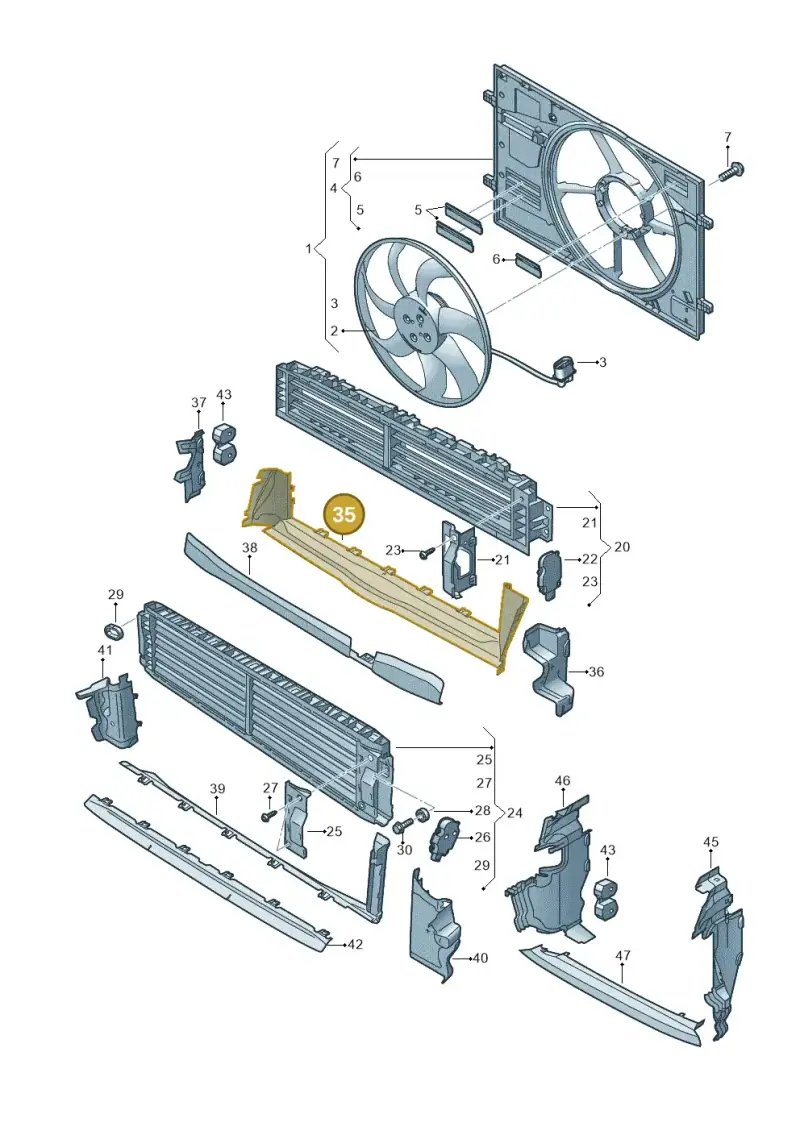 8Y0121282 — Audi A3 Sportback (2019-2021) diagram 596121970, position 35