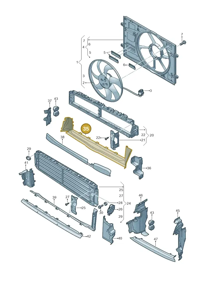 8Y0121282 — Audi A3 Sportback (2019-2021) diagram 596121910, position 35