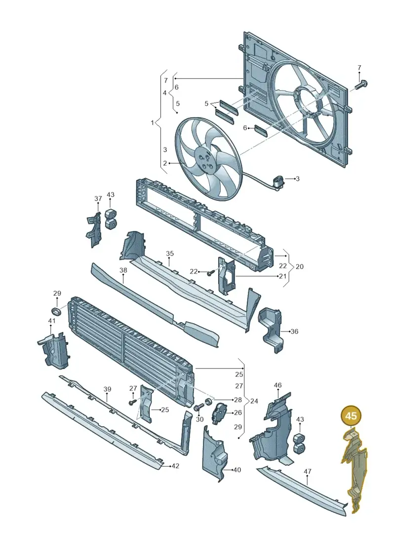 8Y0121283AE — Audi A3 Sportback (2019-2025) diagram 596121910, position 45