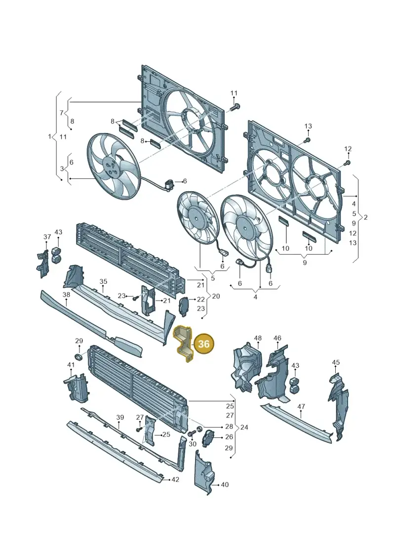 8Y0121283B — Audi A3 Sportback (2019-2025) diagram 596121930, position 36