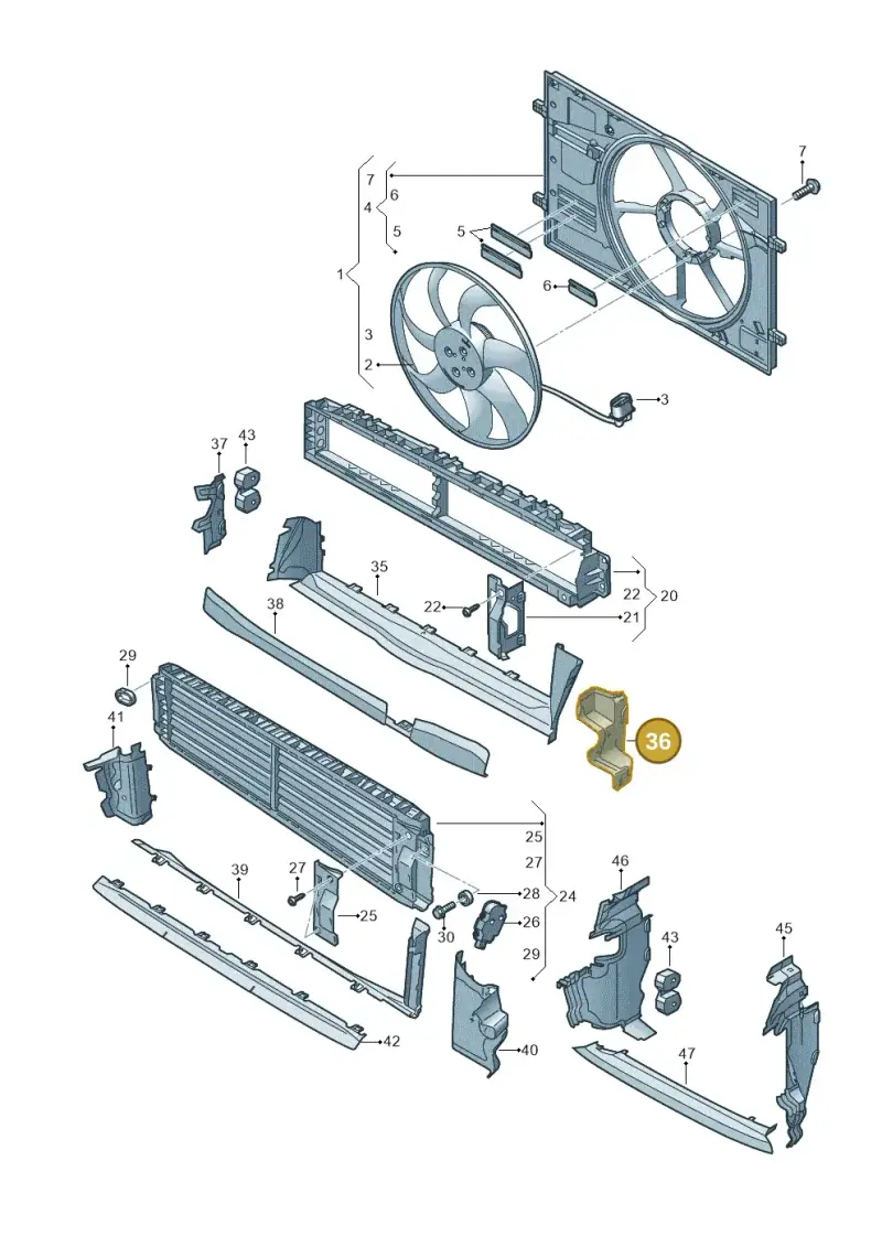 8Y0121283B — Audi A3 Sportback (2019-2025) diagram 596121910, position 36
