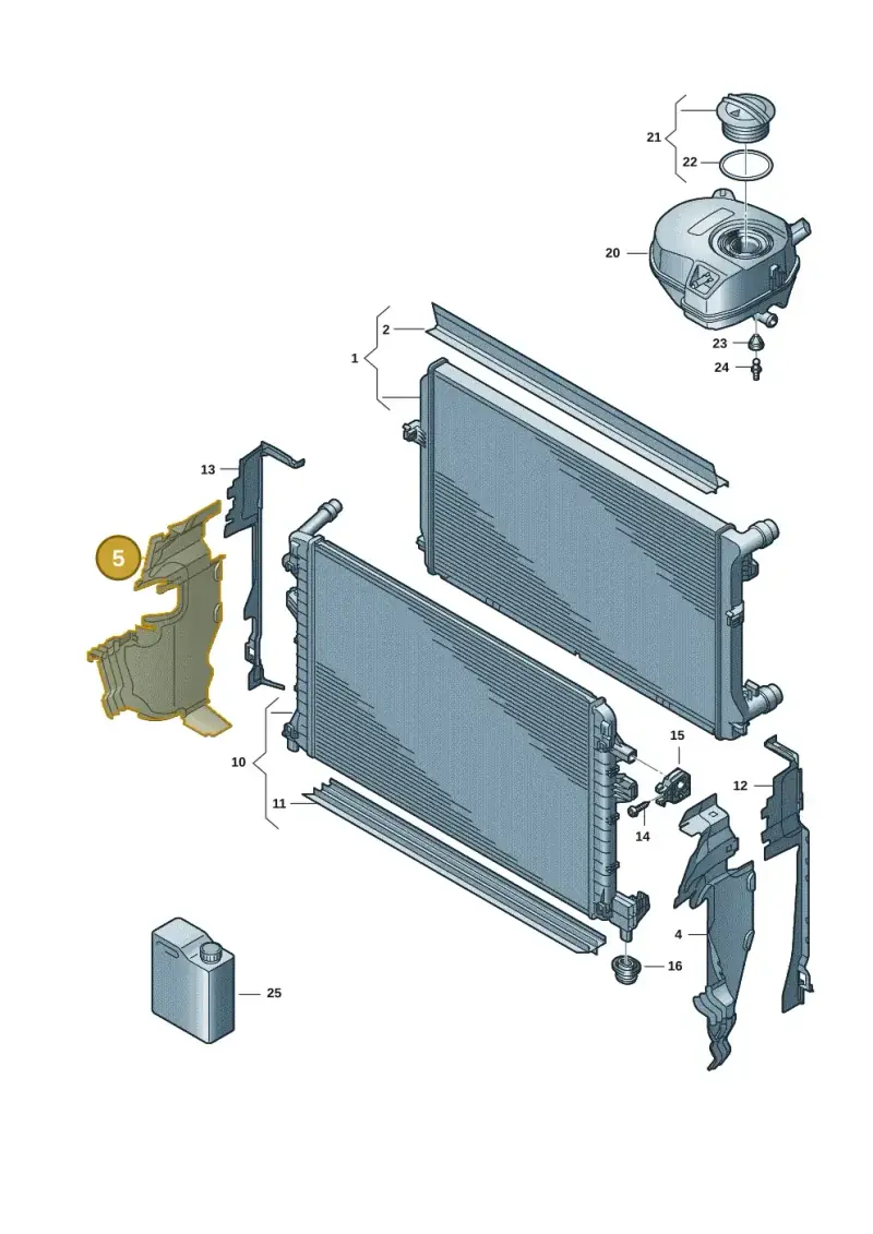 8Y0121284B — Audi A3 Sportback (2019-2025) diagram 596121008, position 5