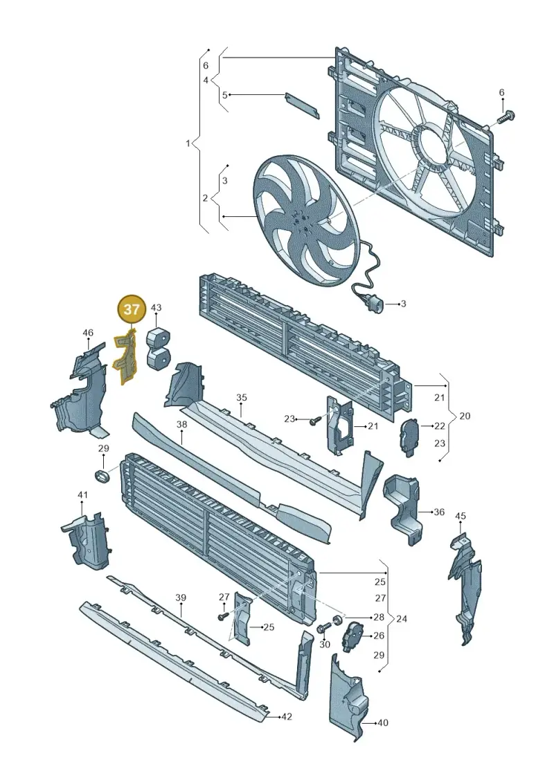 8Y0121284B — Audi A3 Sportback (2019-2025) diagram 596121965, position 37