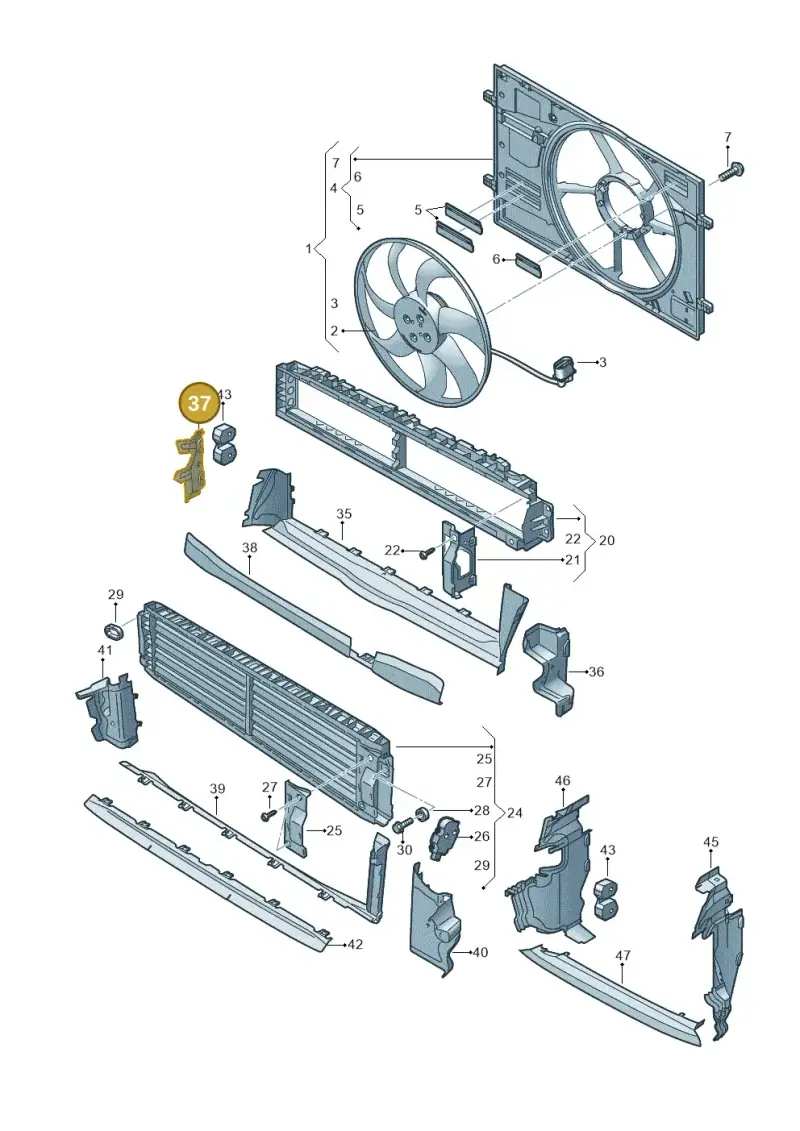 8Y0121284B — Audi A3 Sportback (2019-2025) diagram 596121910, position 37