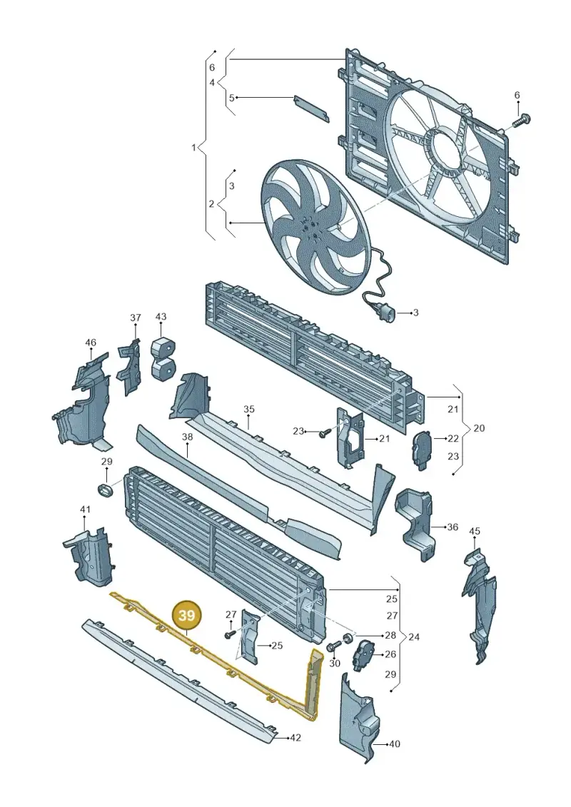 8Y0121286 — Audi A3 Sportback (2019-2025) diagram 596121965, position 39