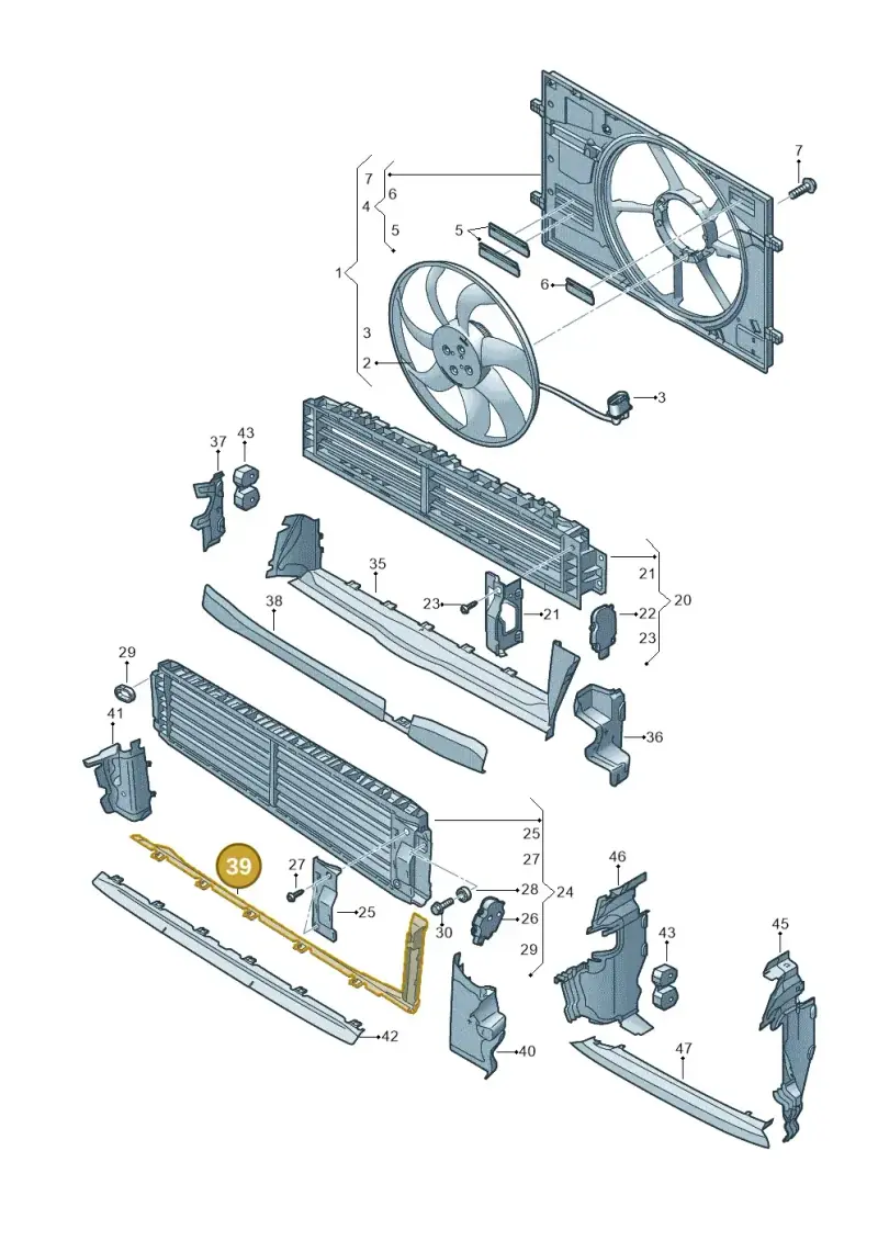 8Y0121286 — Audi A3 Sportback (2019-2025) diagram 596121970, position 39