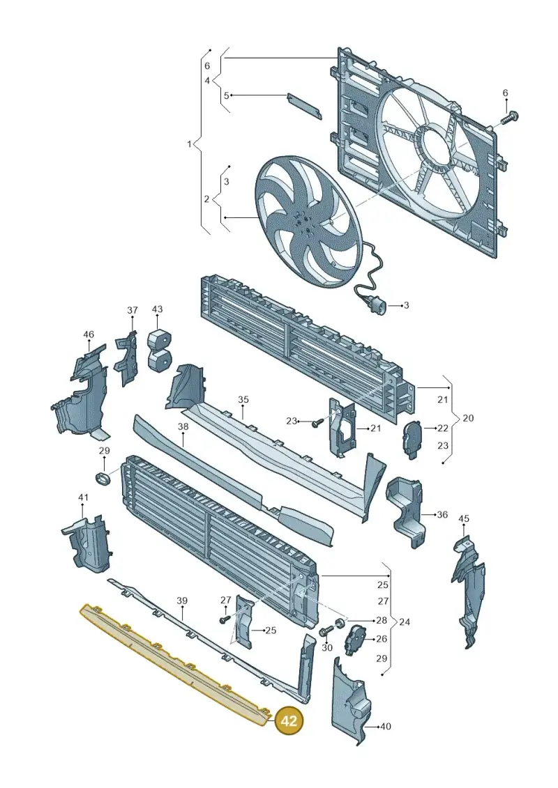 8Y0121288 — Audi A3 Sportback (2019-2025) diagram 596121965, position 42