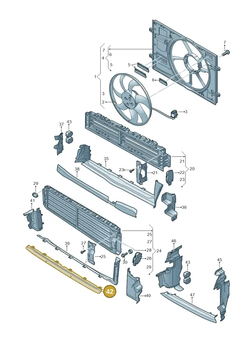 8Y0121288 — Audi A3 Sportback (2019-2025) diagram 596121970, position 42
