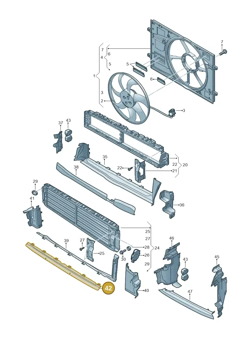 8Y0121288 — Audi A3 Sportback (2019-2025) diagram 596121910, position 42