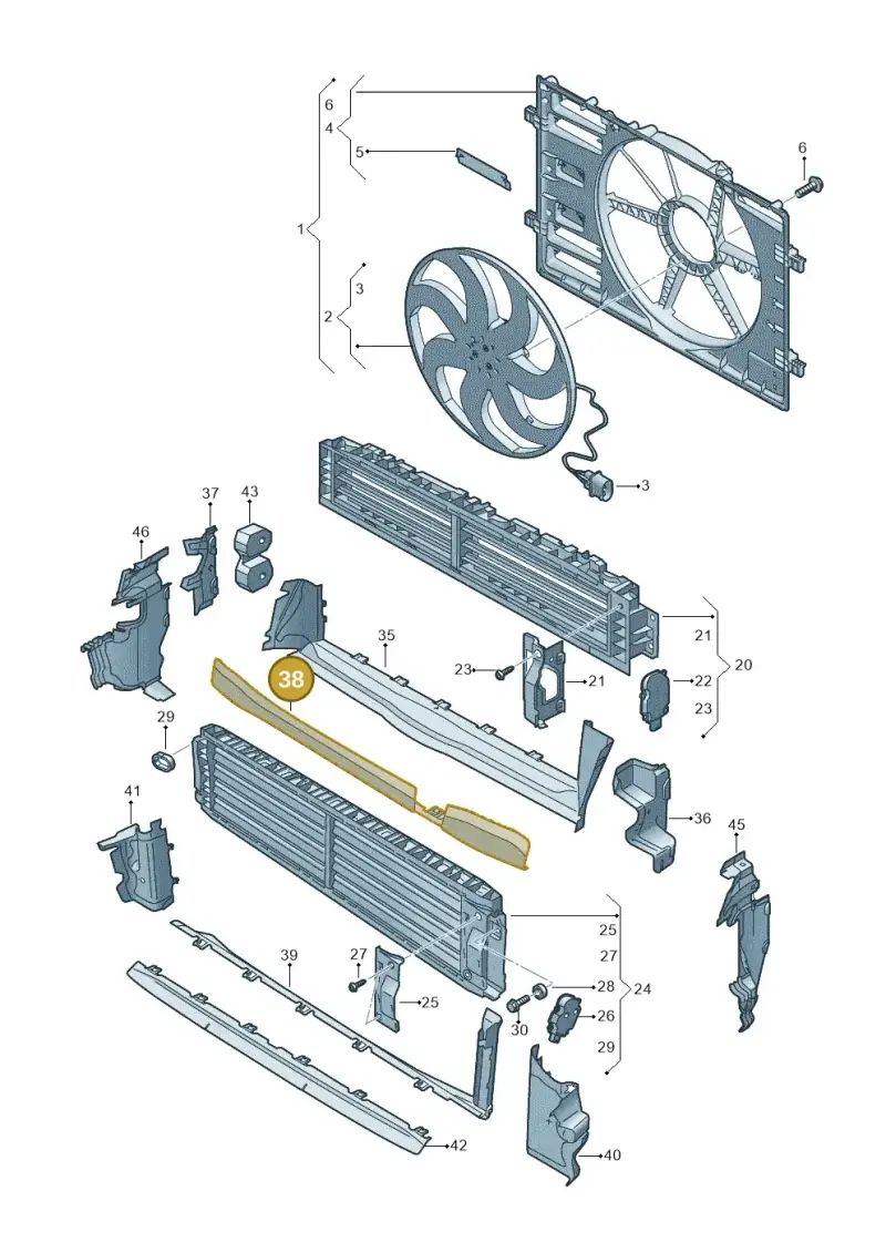 8Y0121291 — Audi A3 Sportback (2019-2021) diagram 596121965, position 38