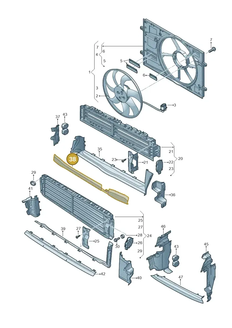 8Y0121291 — Audi A3 Sportback (2019-2021) diagram 596121970, position 38