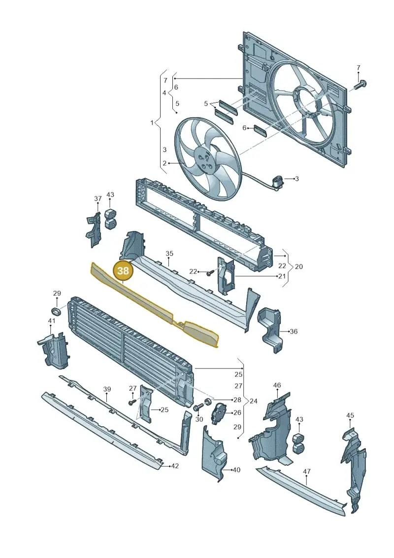 8Y0121291 — Audi A3 Sportback (2019-2021) diagram 596121910, position 38