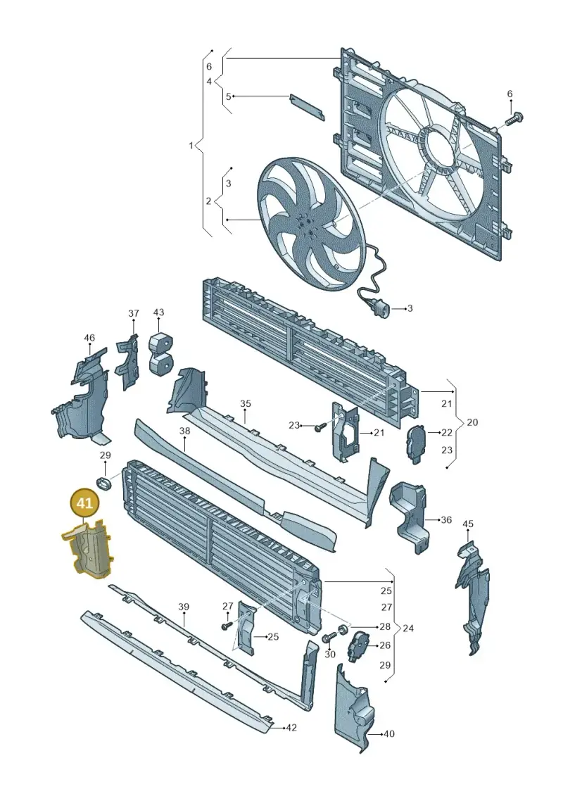 8Y0121294D — Audi A3 Sportback (2019-2021) diagram 596121965, position 41