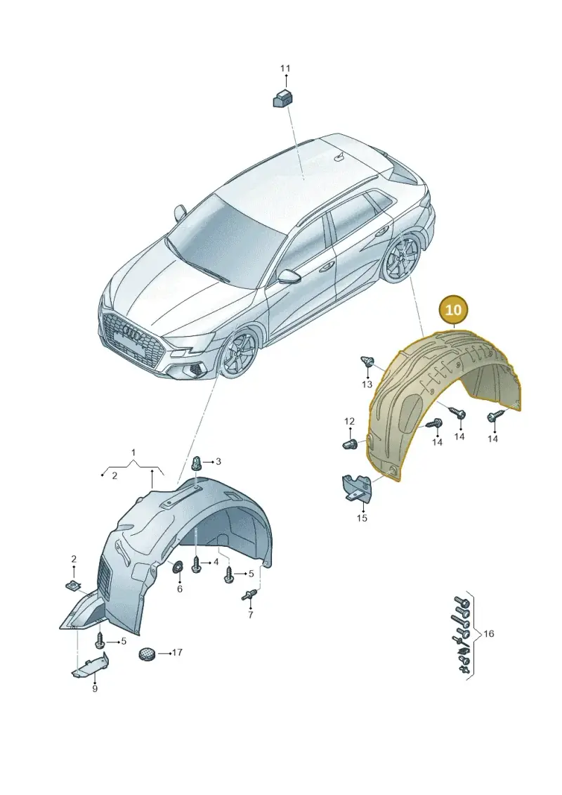 8Y0810172A — Audi A3 Sportback (2019-2021) diagram 596821500, position 10