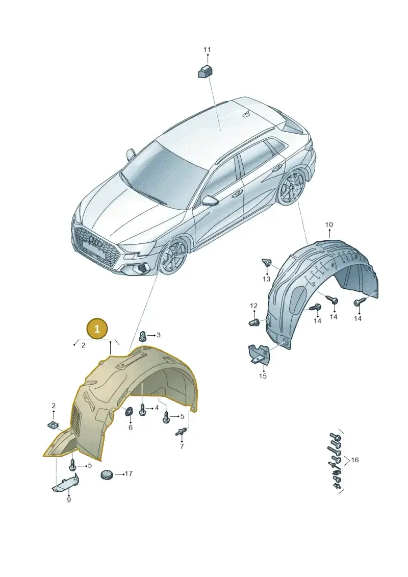 8Y0821171M — Audi A3 Sportback (2019-2025) diagram 596821500, position 1