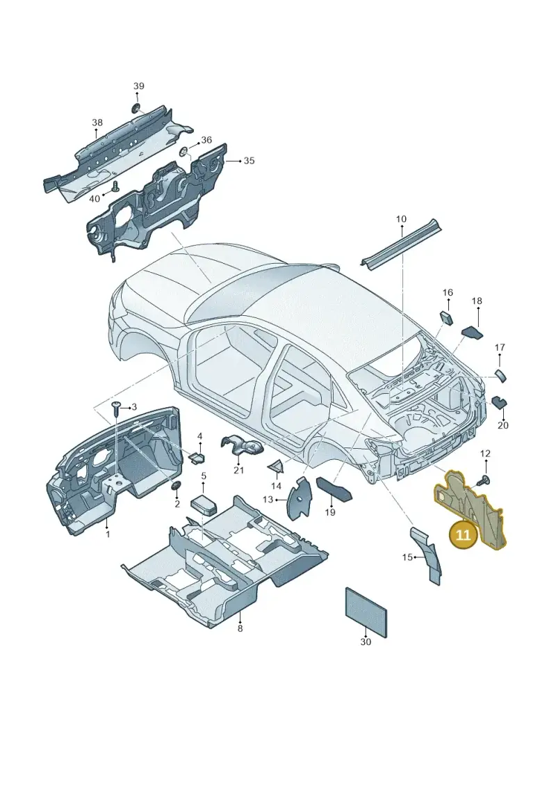 8Y5863895 — Audi A3 Sportback (2019-2025) diagram 596863200, position 11