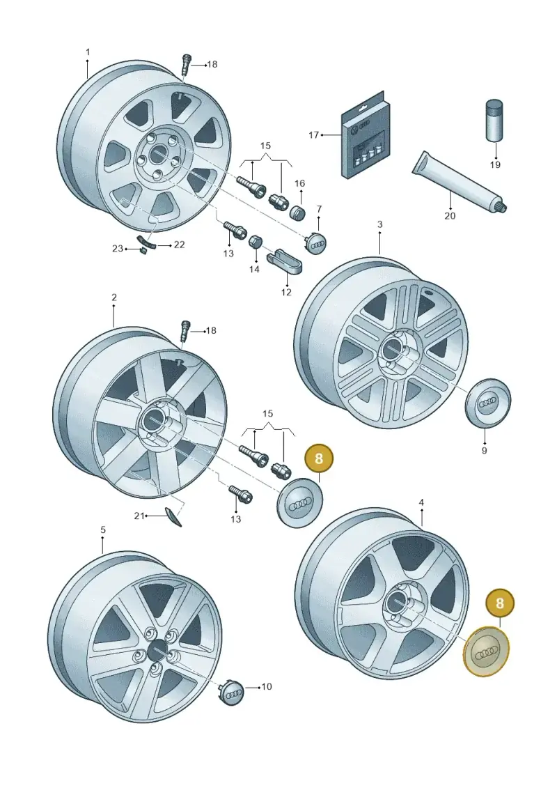8Z0601165FZ17 — Audi A2 (2000-2005) diagram 248601500, position 8