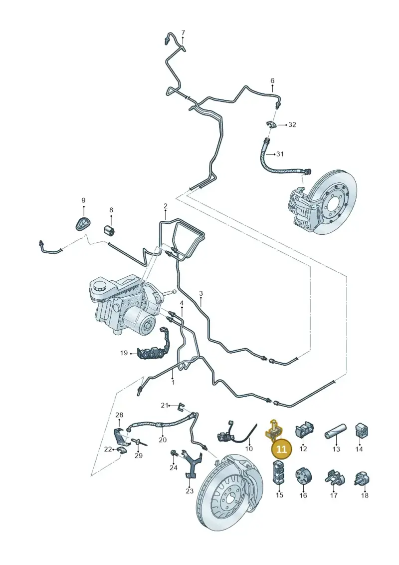 8Z0611797 — Audi A5 Limo 2.0 (2024-) diagram 8wk611020, position 11
