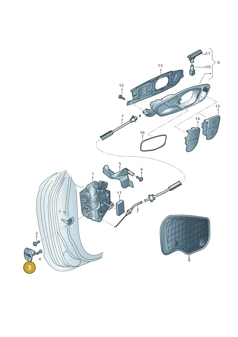 8Z0837033A — Audi A1 Sportback (2014-2018) diagram 792837300, position 3