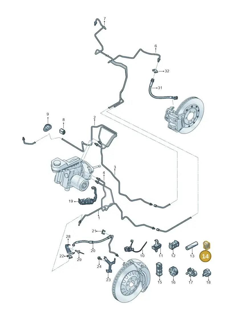 95B611797 — Audi A5 Limo 2.0 (2024-) diagram 8wk611020, position 14