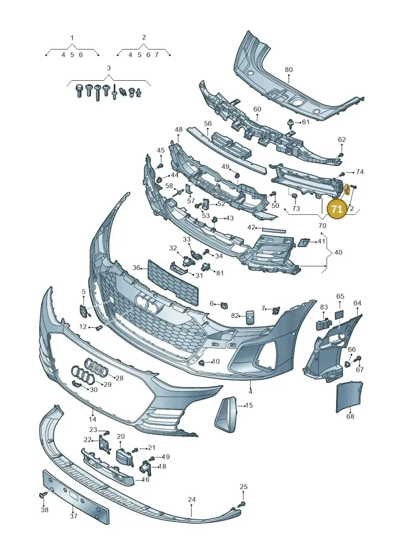 95B965501AA — Audi RS e-tron GT (2020-2020) diagram 4j1807100, position 71