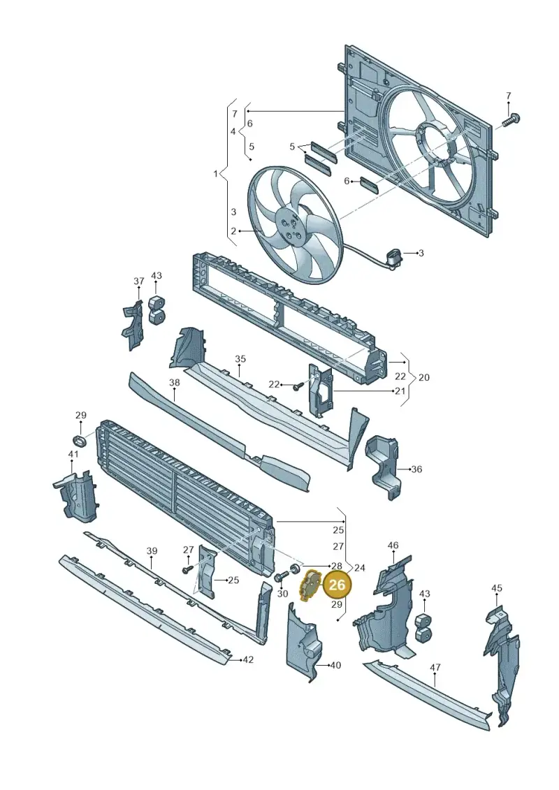 95B965501AA — Audi A3 Sportback (2019-2021) diagram 596121910, position 26