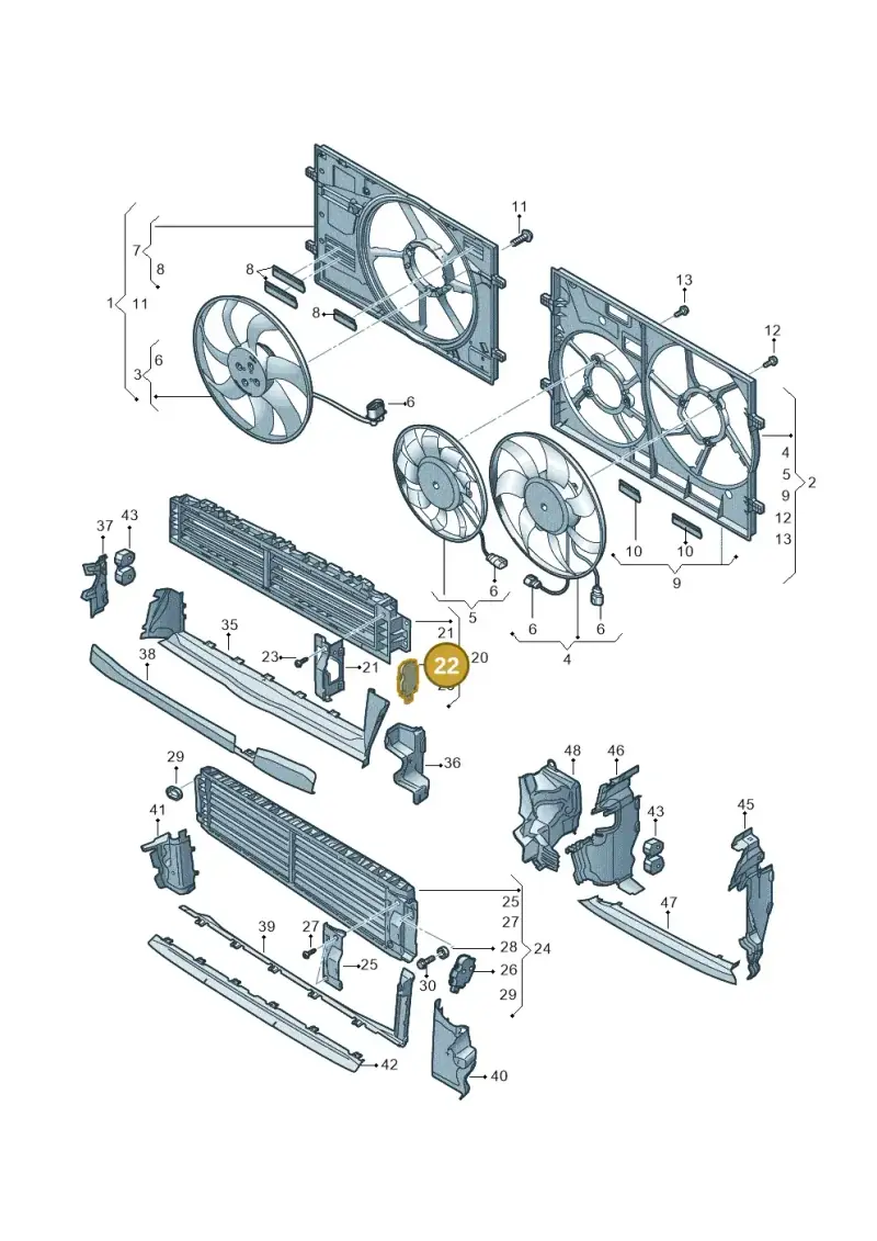 95B965501AA — Audi A3 Sportback (2019-2021) diagram 596121930, position 22