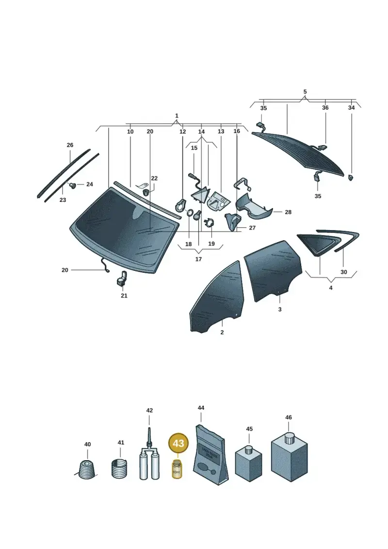 D00920002 — Audi A5 Limo 2.0 (2024-) diagram 8wh845000, position 43