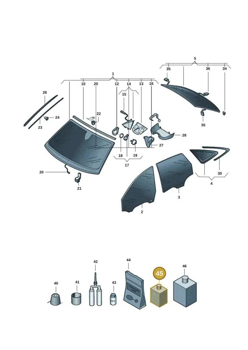 D00940104 — Audi A5 Limo 2.0 (2024-) diagram 8wh845000, position 45