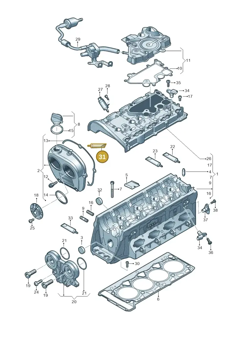 D174003M2 — Audi A6 2.0 (2018-) diagram 848103290, position 31