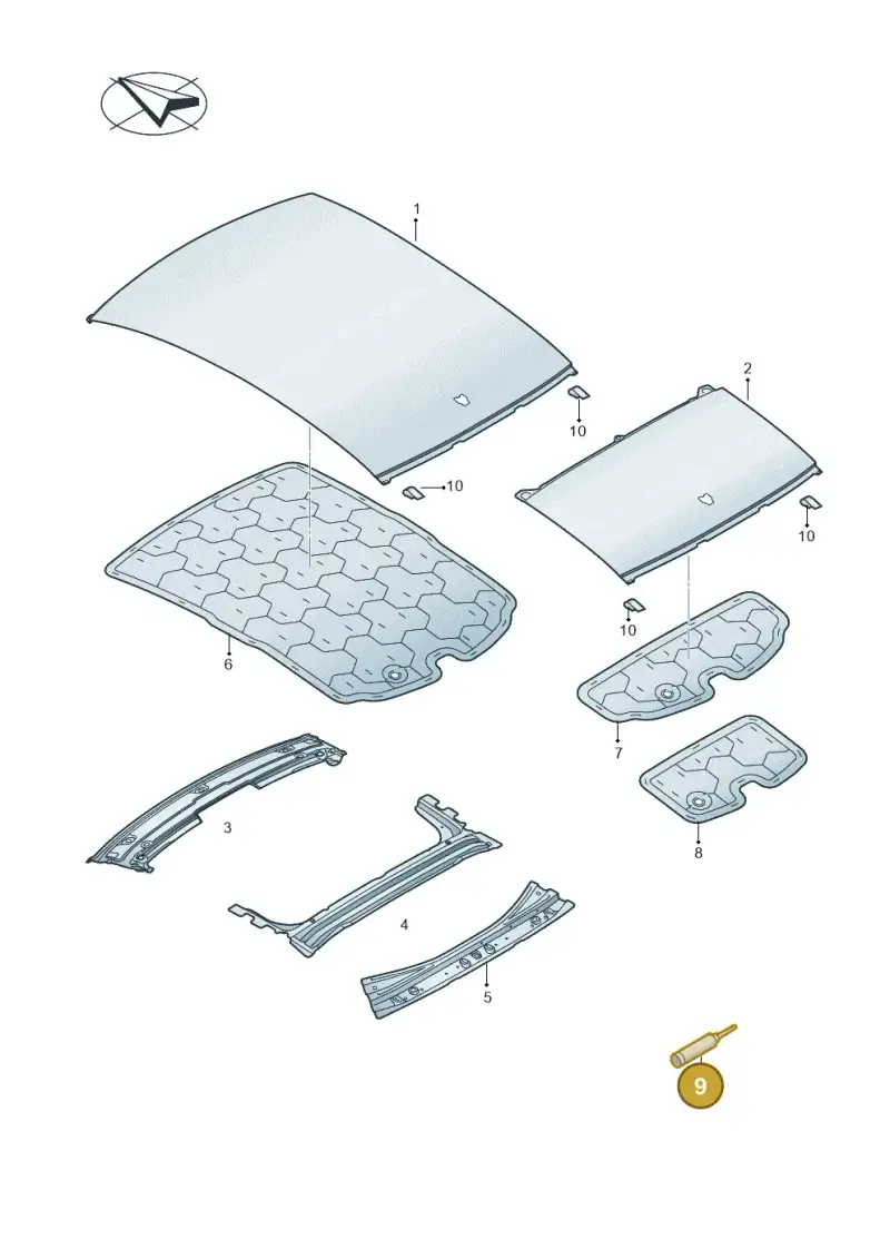 D190D01A2 — Audi A3 Sportback (2019-2021) diagram 596817100, position 9