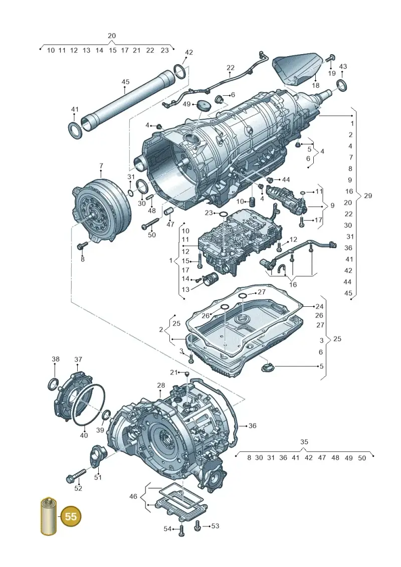 D308SP5M1 — Audi Q8 Quattro 3,0 (2018-) diagram 859325850, position 55