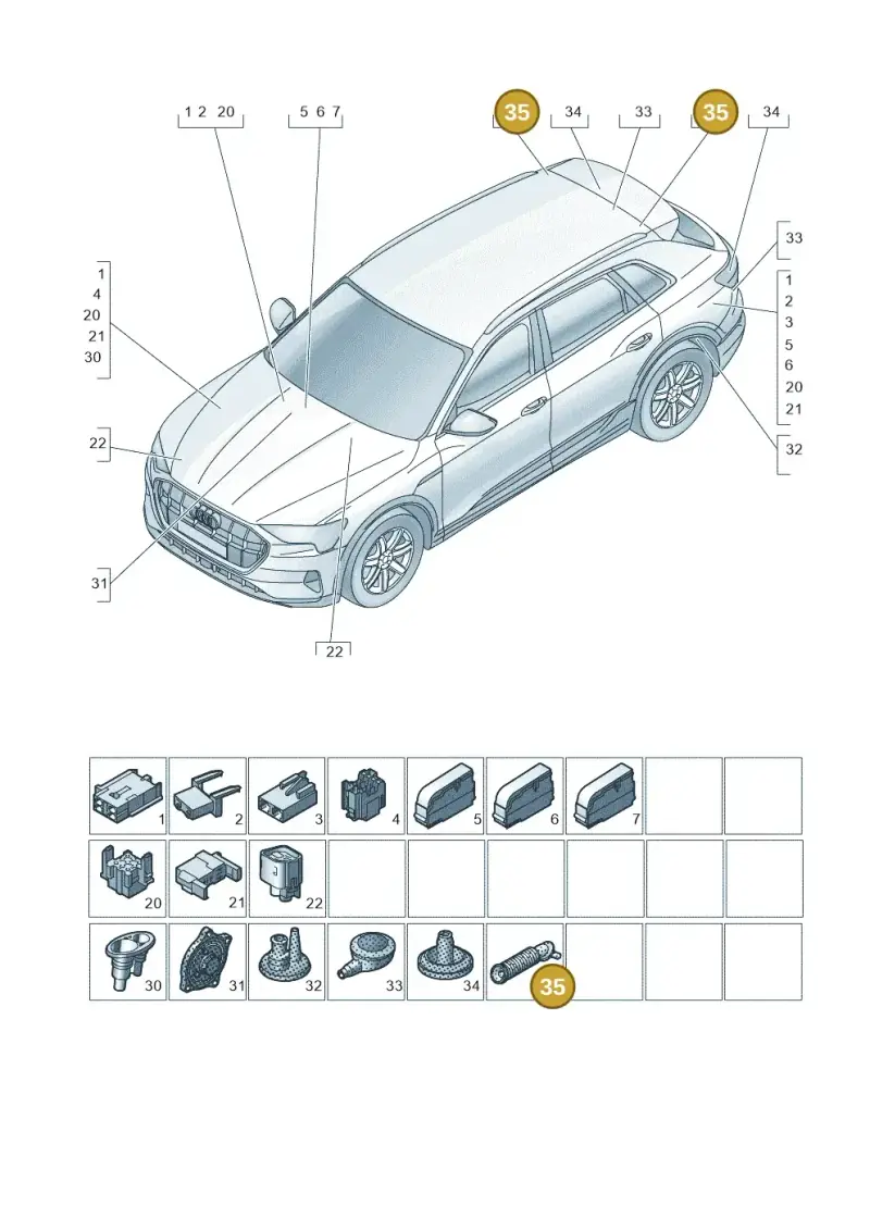 D329215M1 — Audi Q8 e-tron (2018-2020) diagram 586971810, position 35