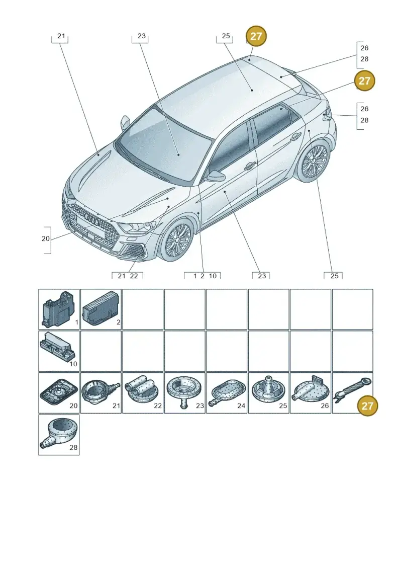 D329215M1 — Audi A1 sportback 1.0 (2018-) diagram 592971810, position 27