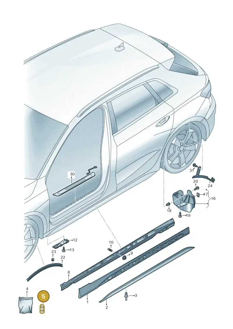 D366PR1A1 — Audi A3 Sportback (2019-2021) diagram 596853075, position 5