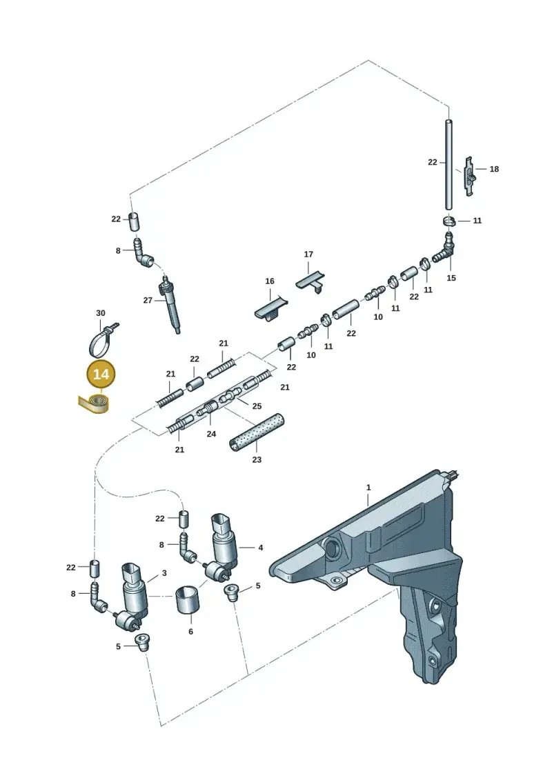 D373125A2 — Audi A6 2.0 (2018-) diagram 430955025, position 14