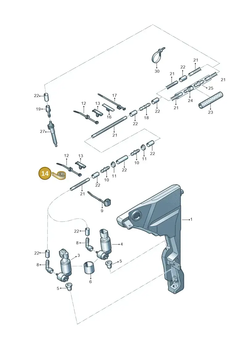 D373125A2 — Audi A8L (2017-2022) diagram 838955200, position 14