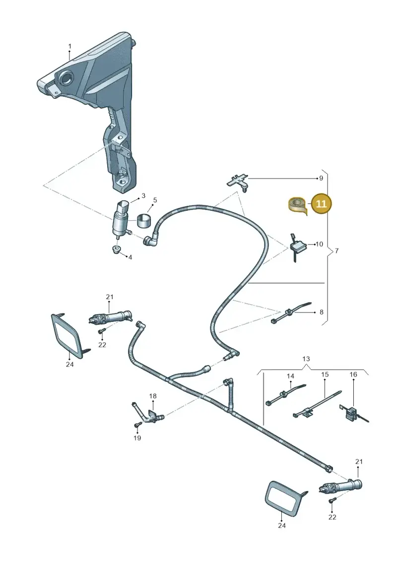 D373125A2 — Audi A8L (2017-2022) diagram 838955300, position 11