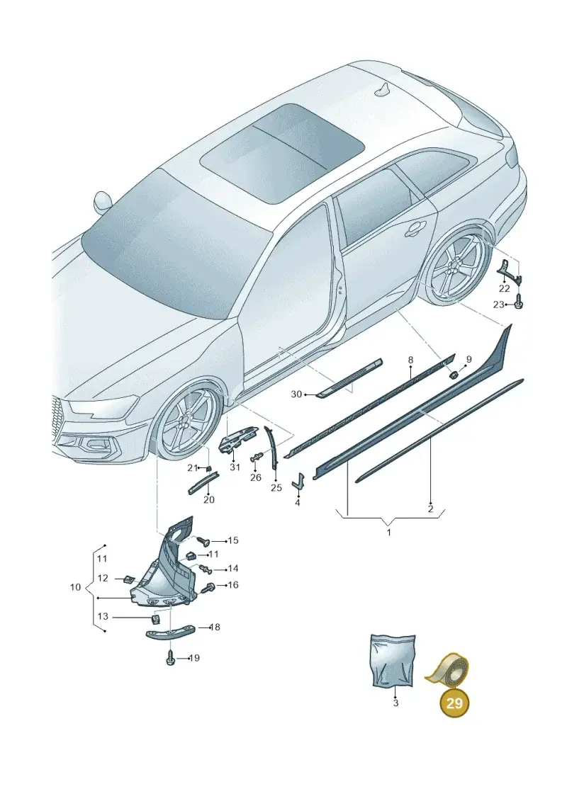 D438515A1 — Audi RS4 Avant (2017-) diagram 438853000, position 29