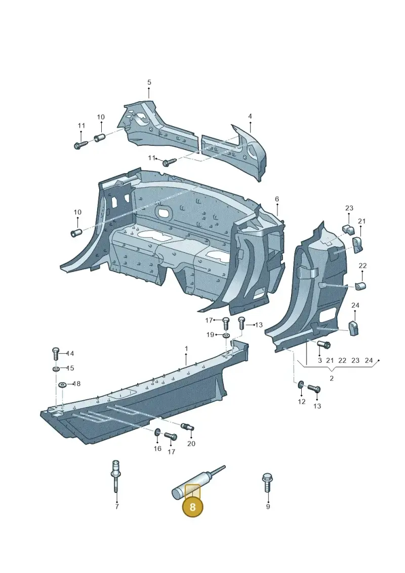 DA001730A2 — Audi R8 Spyder (2015-2024) diagram 872800900, position 8