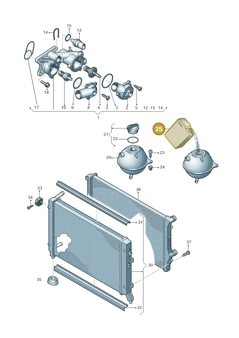 G012A8GA3 — Audi A3/S3/Sportb./qu. 08 (2007-) diagram 625121800, position 25