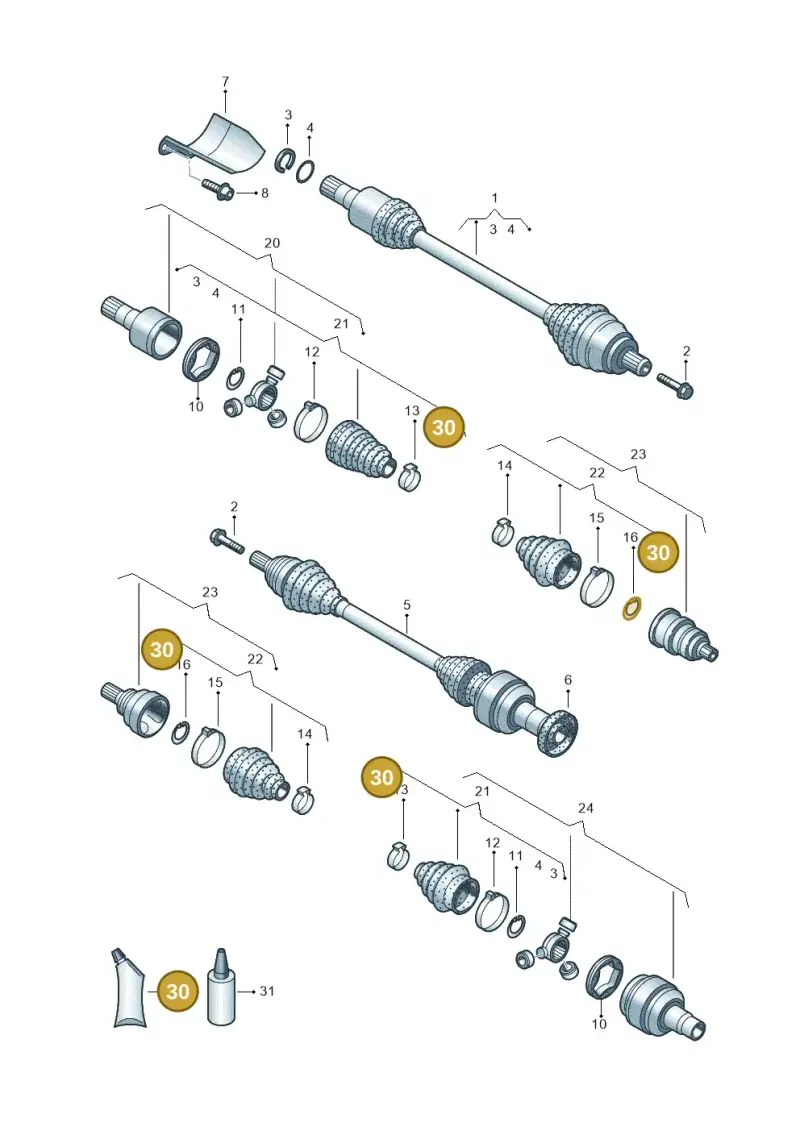 G052181A3 — Audi RSQ3 qu. 2.5 (2013-2018) diagram 634407620, position 30
