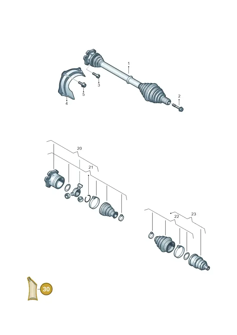 G052186A2 — Audi A5 Limo 2.0 (2024-) diagram 439407025, position 30